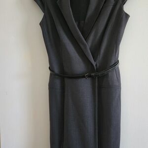 Calvin Klein Dark Gray Midi Dress with Belt